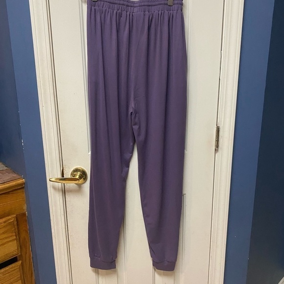 Capella Women's High Waisted Drawstring Lounge Pants joggers Purple Size 1XL - Picture 5 of 10